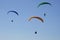 Paragliders in action