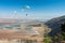 Paragliders flying over mount gilboa - Israel
