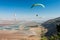 Paragliders flying over mount gilboa - Israel