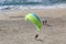 Paragliders ground handling on Bom Suceso beach