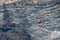 Paragliders looking for thermals amongst the snow caps of the Monte Blanc Massif, Chamonix,