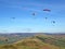 Paragliders at Mam Tor, Derbyshire Peak District