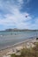 Paragliders over Badia de Pollenca gulf near Alcudia, Mallorca