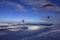 Paragliders over Ingleborough Mountain