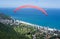 Paragliders by the sea. Rio de Janeiro.