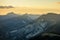 Paragliders at sunset in St Andre, France