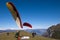Paragliders at the top of Monte Baldo