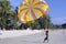 Paragliding on beach