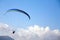 Paragliding in blue sky