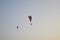 Paragliding concept,flying natural beauty landscape of squids in pacific ocean -