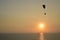 Paragliding concept, natural beauty landscape at sunset over the pacific ocean