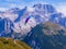 Paragliding in the Dolomites, north Italy