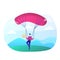 Paragliding Flat Illustration Vector Graphic.