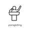 paragliding icon. Trendy modern flat linear vector paragliding i