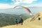 Paragliding in Oludeniz, mountain Babadag, Turkey