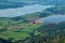 Paragliding in over lakes in Bavarian Alps