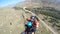 Paragliding over mountain