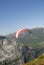 Paragliding over mountains