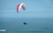 Paragliding over the pacific ocean