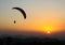 Paragliding silhouette at Bir, Himachal during Sunset