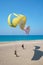 Paragliding starting on the beach