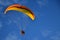 Paragliding in sunny day