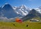 Paragliding in swiss alps