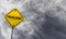 Paragliding - yellow sign with cloudy background