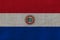 Paraguai flag on the background texture. Concept for designer solutions