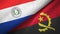 Paraguay and Angola two flags textile cloth, fabric texture