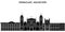 Paraguay, Asuncion architecture vector city skyline, black cityscape with landmarks, isolated sights on background