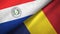 Paraguay and Chad two flags textile cloth, fabric texture