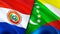 Paraguay and Comoros flags. 3D Waving flag design. Paraguay Comoros flag, picture, wallpaper. Paraguay vs Comoros image,3D