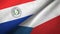 Paraguay and Czech Republic two flags textile cloth, fabric texture