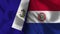 Paraguay and El Salvador Realistic Flag â€“ Fabric Texture Illustration