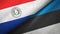 Paraguay and Estonia two flags textile cloth, fabric texture