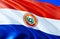 Paraguay flag. 3D Waving flag design. The national symbol of Paraguay, 3D rendering. National colors and National South America