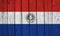 Paraguay Flag Over Wood Planks