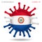 Paraguay flag in virus shape