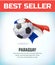 Paraguay football or soccer ball. Football national team. Vector illustration
