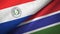 Paraguay and Gambia two flags textile cloth, fabric texture