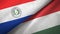 Paraguay and Hungary two flags textile cloth, fabric texture