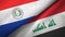 Paraguay and Iraq two flags textile cloth