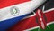 Paraguay and Kenya two flags textile cloth, fabric texture