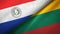 Paraguay and Lithuania two flags textile cloth, fabric texture