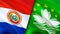 Paraguay and Macau flags. 3D Waving flag design. Paraguay Macau flag, picture, wallpaper. Paraguay vs Macau image,3D rendering.