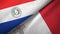 Paraguay and Malta two flags textile cloth, fabric texture