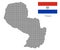 Paraguay map with flag.