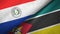 Paraguay and Mozambique two flags textile cloth, fabric texture