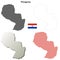 Paraguay outline map set